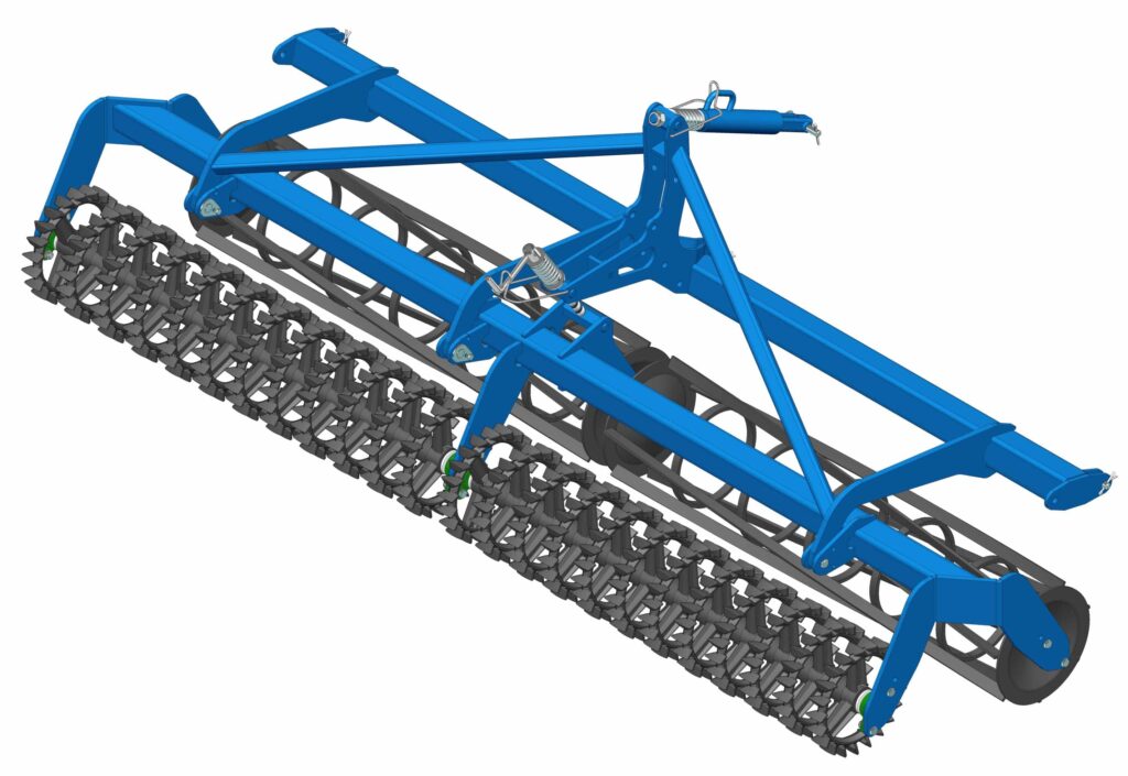 Double rouleau 7 barres plates Ø320mm et croskillette fonte Ø290mm - VIBROCULTEUR
