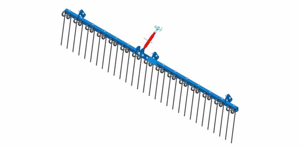 Herse peigne Ø10mm au pas de 100mm sans rouleau, compatible avec simple et double rouleau - VIBROCULTEUR - PENTASEM ST