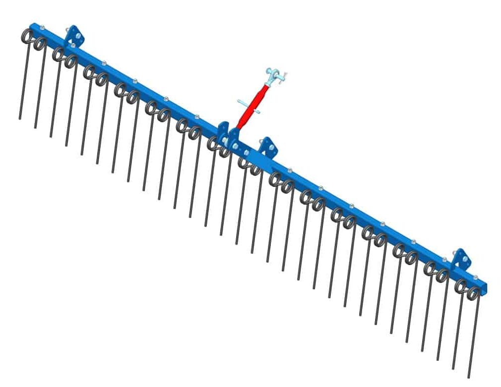 Herse peigne Ø10mm au pas de 100mm sans rouleau, compatible avec simple et double rouleau