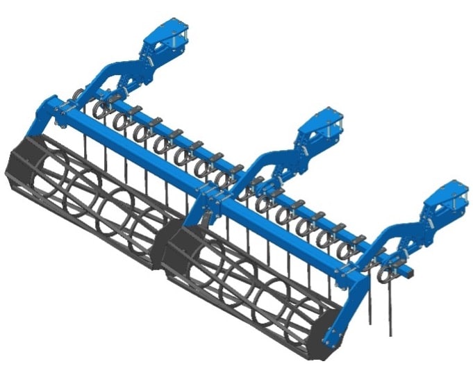 Herse peigne simple + rouleau barres Ø445 CULTI 4000
