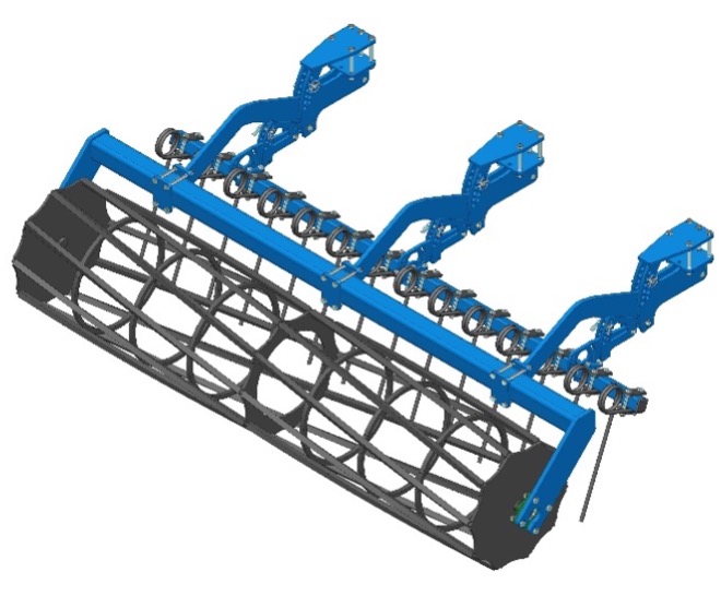 Herse peigne simple + rouleau barres Ø600 CULTI 4000