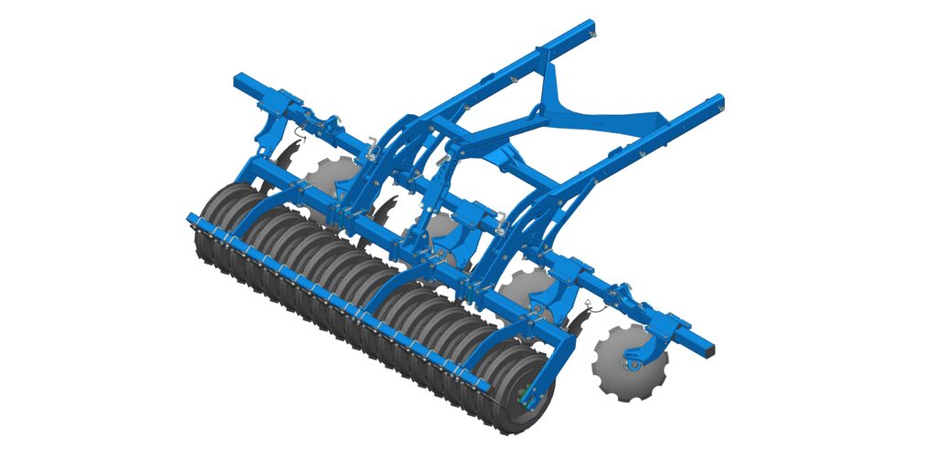 Simple rouleau disques alvéolés Ø600mm avec réglage mécanique + Disques niveleurs ONATAR NEO